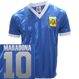 Argentina 1986 World Cup Away Maradona No. 10 Shirt