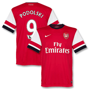 12-13 Arsenal Home Shirt + Podolski 9