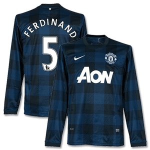 Man Utd Away L/S Ferdinand Shirt 2013 2014