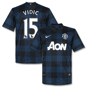 Man Utd Away Vidic Shirt 2013 2014