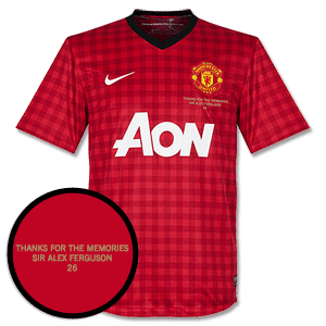 Man Utd Home Shirt 2012 2013 with Sir Alex Transfer