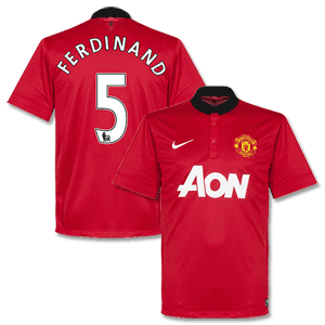 Man Utd Home Shirt 2013 2014 + Ferdinand 5