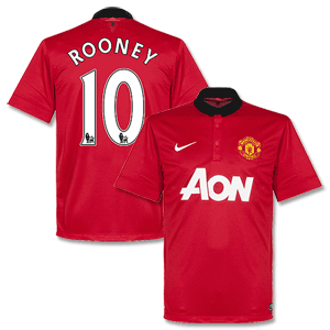 Man Utd Home Shirt 2013 2014 + Rooney 10