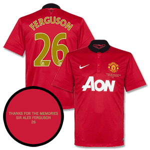 Man Utd Home Sir Alex Ferguson Commemorative Shirt 2013 2014