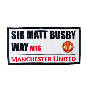 Man Utd Street Sign Large Velour Beach Towel