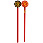 Manchester United 2 Pack of Pencils with Toppers