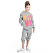 Manchester United 3/4 Length Double Waistband Pant - Grey Marl - Girls