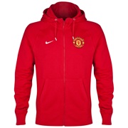 Manchester United Authentic Full Zip Hoody Red