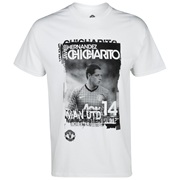 Manchester United Chicharito Photo Graphic T-Shirt - White - Mens