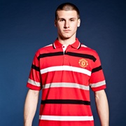 Manchester United Classic Yarn Dye Stripe Polo - OT Red - Mens