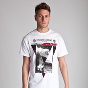 Manchester United Montage Graphic T-Shirt - White - Mens