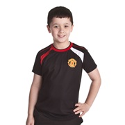 Manchester United Poly Panel T-Shirt - Black - Older Boys