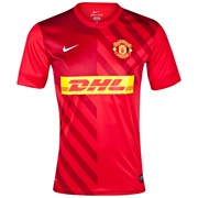 Manchester United Short Sleeve Pre Match Top 1 - Diablo Red/Deep Red/White