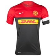 Manchester United Short Sleeve Training Top 1 - Anthracite/Diablo Red/White/White
