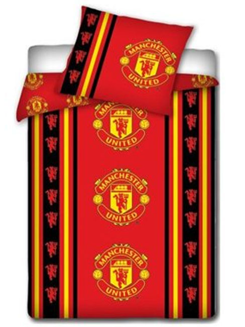 Manchester United Single Duvet Cover and Pillowcase Set - Red Devil Design