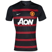 Manchester United Squad Short Sleeve Pre Match Top - Black/Red Black