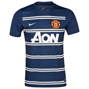 Manchester United Squad Short Sleeve Pre Match Top Blue