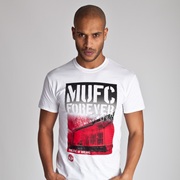 Manchester United Stadium Graphic T-Shirt - White - Mens