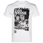 Manchester United Van Persie Photo Graphic T-Shirt - White - Mens