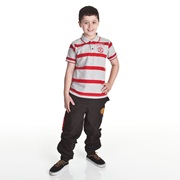 Manchester United Yarn Dye Stripe Polo - Grey Marl - Older Boys