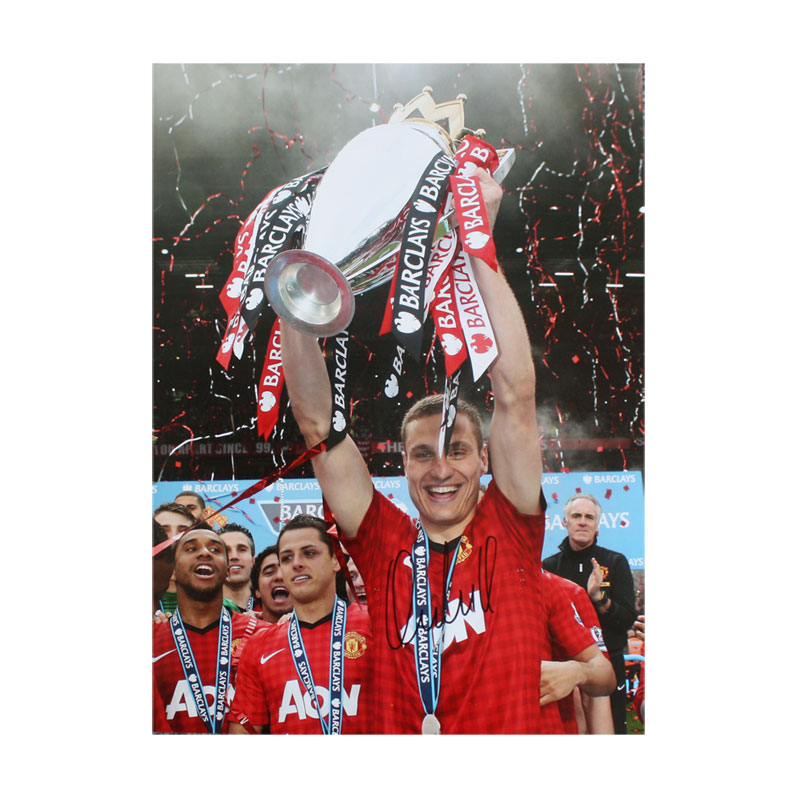 Nemanja Vidic Signed Manchester United Photo
