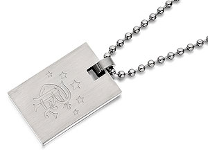Stainless Steel Rangers FC Crest Dog Tag And Ball Chain - 102937