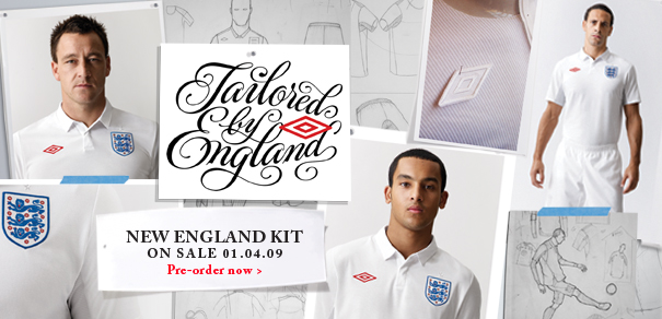 England players in new England Home Kit 2009/10