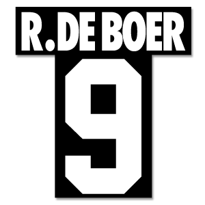 1995 Ajax European Final R. De Boer No.9 Flock Name and Number
