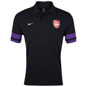 Arsenal Authentic Short Sleeve Grand Slam Polo - Black/Club Purple/White