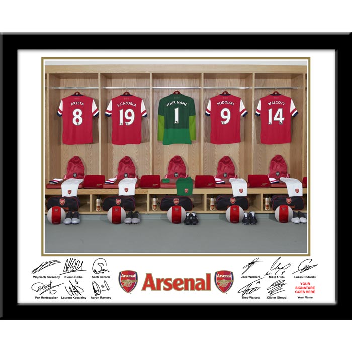 Arsenal Personalised Goal Keeper Dressing Room Framed Print