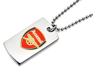 Stainless Steel Arsenal FC Crest Dog Tag Style Pendant And Ball Chain  - 102394