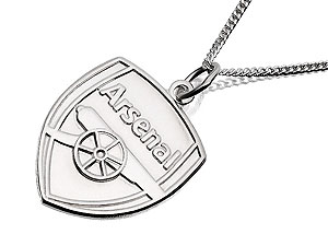 Sterling Silver Arsenal FC Crest Silver Pendant And Chain - 102309