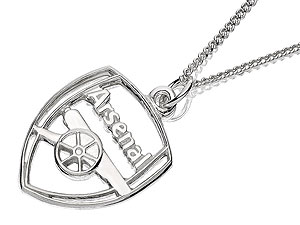 Sterling Silver Arsenal FC Shield Crest Pendant And Chain - 102302