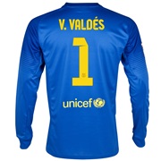 Barcelona Away Goalkeeper Shirt 2013/14 with V.Valdes 1 printing