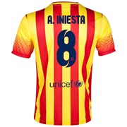 Barcelona Away Shirt 2013/14 - Kids with A. Iniesta 8 printing