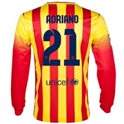 Barcelona Away Shirt 2013/14 - Long Sleeved with Adriano 21 printing