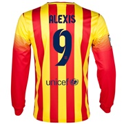 Barcelona Away Shirt 2013/14 - Long Sleeved with Alexis 9 printing