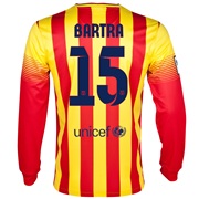 Barcelona Away Shirt 2013/14 - Long Sleeved with Bartra 15 printing