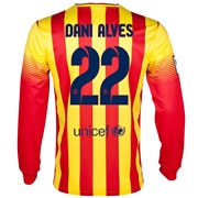 Barcelona Away Shirt 2013/14 - Long Sleeved with Dani Alves 22 printing