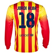 Barcelona Away Shirt 2013/14 - Long Sleeved with Jordi Alba 18 printing
