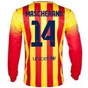 Barcelona Away Shirt 2013/14 - Long Sleeved with Mascherano 14 printing