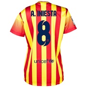 Barcelona Away Shirt 2013/14 - Womens with A. Iniesta 8 printing