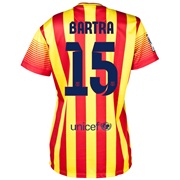 Barcelona Away Shirt 2013/14 - Womens with Bartra 15 printing