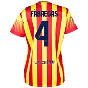 Barcelona Away Shirt 2013/14 - Womens with Fabregas 4 printing