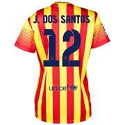 Barcelona Away Shirt 2013/14 - Womens with J. Dos Santos 12 printing