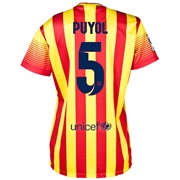 Barcelona Away Shirt 2013/14 - Womens with Puyol 5 printing
