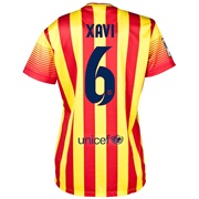 Barcelona Away Shirt 2013/14 - Womens with Xavi 6 printing