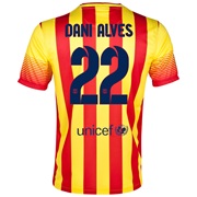 Barcelona Away Shirt 2013/14 with Dani Alves 22 printing