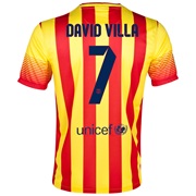 Barcelona Away Shirt 2013/14 with David Villa 7 printing