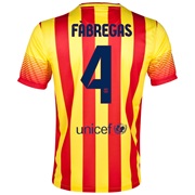 Barcelona Away Shirt 2013/14 with Fabregas 4 printing